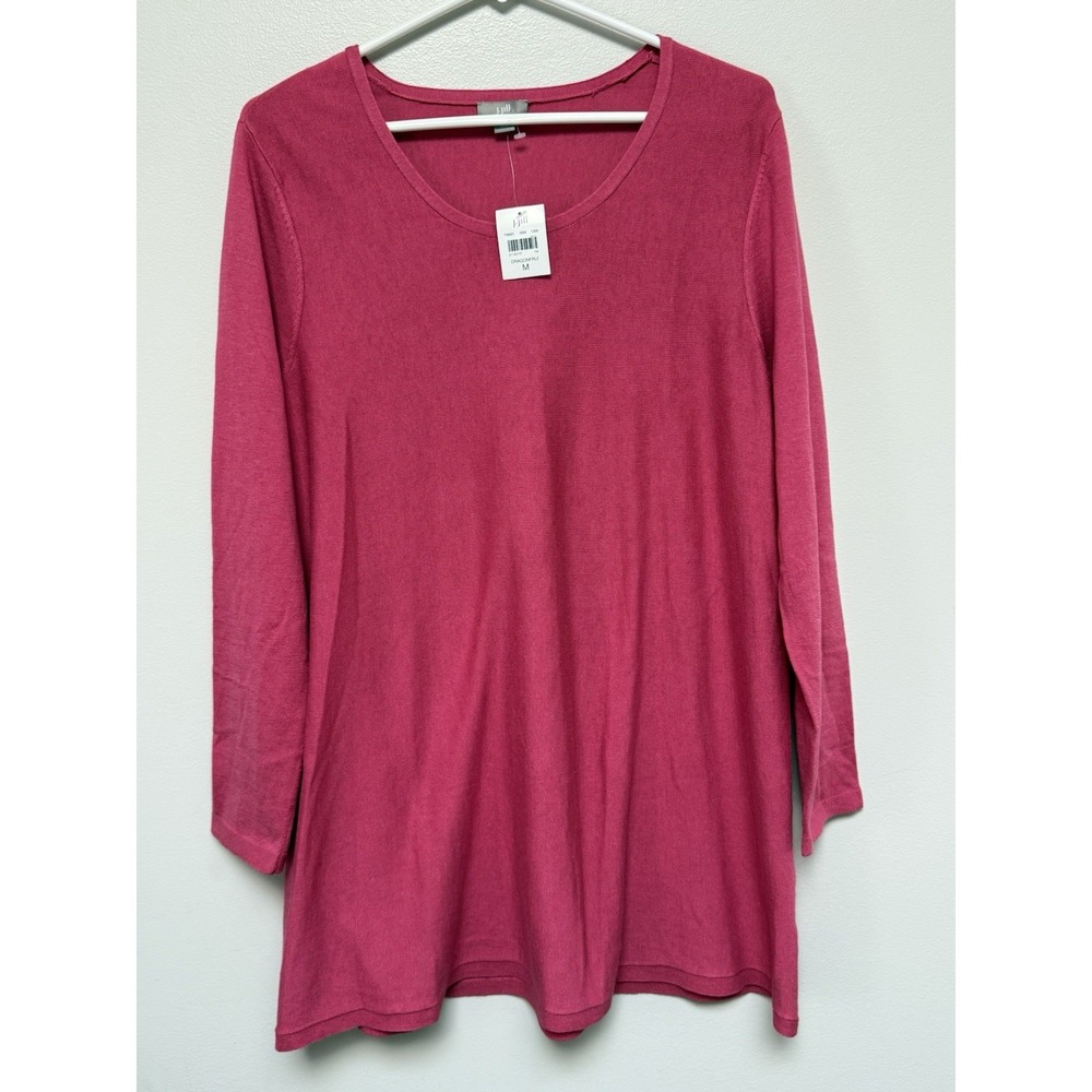 NWT J JILL Womens Dragonfruit Tunic Sweater Lightweight Medium Silk Blend